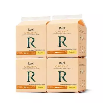 Lael Organic Cotton Liner 4 Pack, 2 Types, Choose 1 (Regular/Long Liner) Long Liner 18P 4 Pack