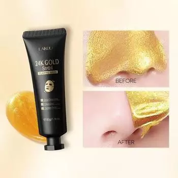 LAIKOU 24K Gold SNAIL TEARING Маска для глубокого очищения кожи лица от черных точек 50 г