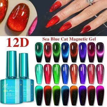 Лак для ногтей с лазерным эффектом Gemstone Cat s Eye Gel