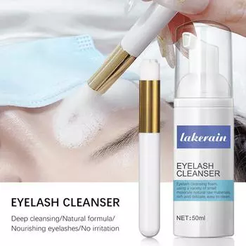lakerain Eyelash Wash Cleanser Шампунь 50 мл Пенящееся очищающее средство для ресниц и бровей для наращивания и белый