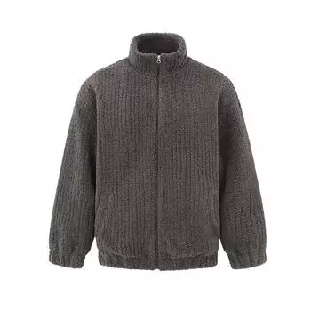 Lamb Wool Jacket Men s Winter Loose Velvet Stand-up Collar Cotton Coat Korean Style Trendy Simple Casual Cotton Coat M