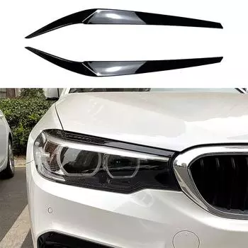 Lamp eyebrow for BMW G30 piano black left+right