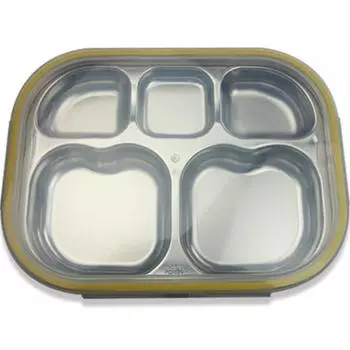 Ланч-бокс Arim Metal Basic из нержавеющей стали, тарелка + крышка, желтый, популярные корейские товары для родителей