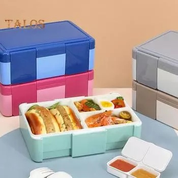 Ланч-бокс Bento для детей и взрослых, герметичный, не содержащий BPA, многосекционный контейнер для приготовления пищи, изолированный, с двойными стенками, для школьных занятий