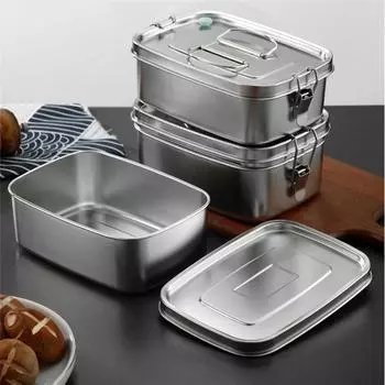 Ланч-бокс Bento из нержавеющей стали с крышкой, большой емкости, двухслойный, непротекающий контейнер для хранения продуктов, кухонная утварь