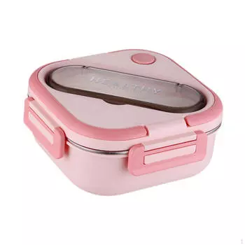 Ланч-бокс Bento, органайзер для фруктов, многофункциональный, три отделения, встроенный пластиковый набор столовых приборов, еда