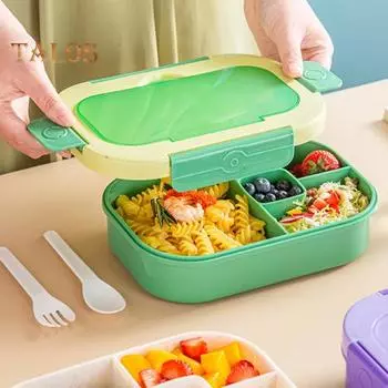 Ланч-бокс Bento с 3 отделениями, герметичный, для микроволновой печи и посудомоечной машины, ланч-бокс без BPA для детей и взрослых