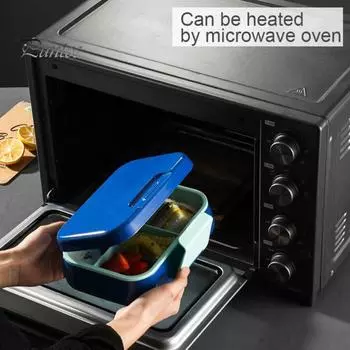 Ланч-бокс Bento с чашкой для соуса, вилкой, ложкой, контейнером для ланча с 3 отделениями, контейнерами для закусок без содержания бисфенола А, подходящими для детей, для девочек и мальчиков красный