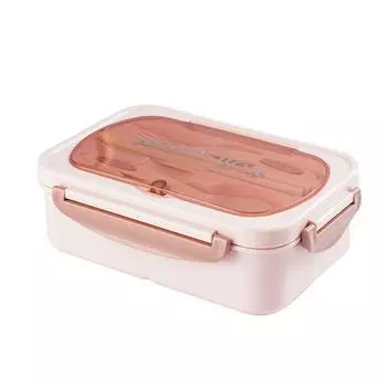 Ланч-бокс Bento с набором посуды, герметичное отделение, контейнеры для обеда большой емкости, пригодные для использования в микроволновой печи розовый