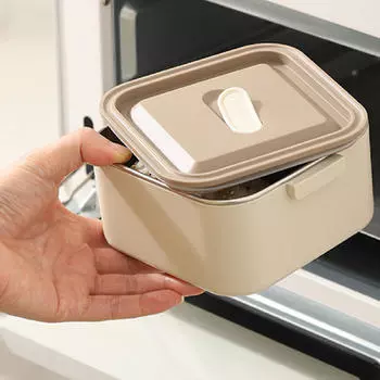 Ланч-бокс для взрослых Bento, легкие многоразовые герметичные контейнеры для приготовления еды в микроволновой печи, портативные для Single Beige