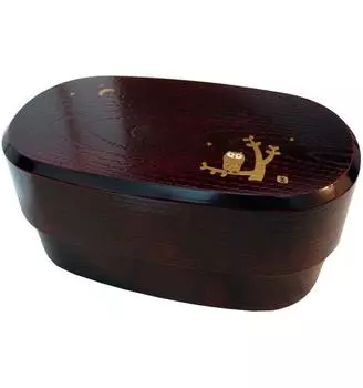 Ланч-бокс HAKOYA Range Club Oval Wood Grain Tochigi Owl 51120 для мужчин