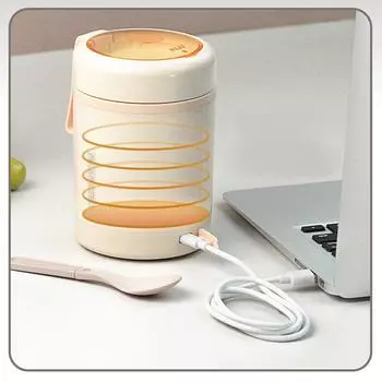 Ланч-бокс из нержавеющей стали 304 с постоянной температурой, USB-нагрев, большая емкость, ланч-бокс, портативный изоляционный горшок для кемпинга, кемпинга