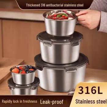 Ланч-бокс из пищевой нержавеющей стали 316 с герметичной крышкой 400ML, 1 piece