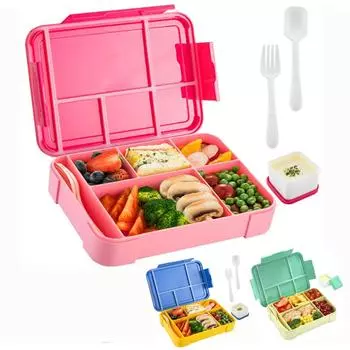 Ланч-бокс портативный ланч-бокс Bento Box контейнеры для обеда для взрослых контейнеры для микроволновки герметичные 6 отделений для взрослых детей малышей с посудой 5&1330MlL