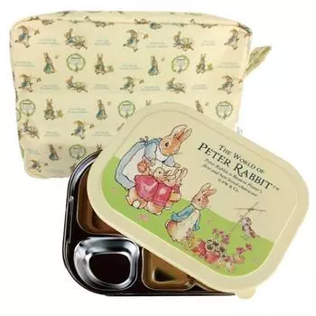 Ланч-бокс с запечатанной тарелкой Peter Rabbit 3985 + карманный набор, слоновая кость, тарелка + крышка + карман, Популярные корейские предметы для родителей