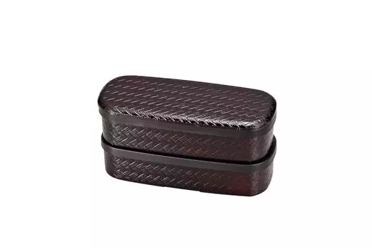 Ланч-бокс Tatsumiya HAKOYA Made in Japan, 2 яруса, 580 мл, Ajiro Tame Brown коричневый