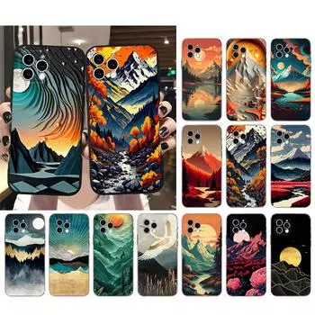 Чехол для телефона Landscape Mountain Moon Tree для iPhone Samsung Galaxy Redmi Xiaomi Oppo OnePlus Note SA 7 8 9 10 11 12 13 14 20 21 22 23 53 54 Pro Ultra iPhone 6 or 6S