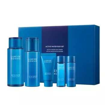 LANEIGE Homme Active Water Duo Set (Тоник + Увлажняющий крем + Пенка для умывания)