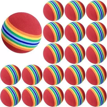 LANODO 20 Pieces Golf Practice Balls Indoor Golf Training Equipment Sponge Balls [Red]