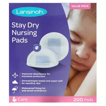 Lansinoh, Прокладки для груди Stay Dry, 200 листов