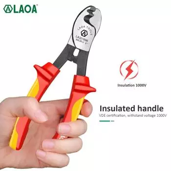 LAOA 1000V изолированный кабельный резак профессиональные клещи электрика ударный инструмент для зачистки проводов VDE плоскогубцы кабельные ножницы