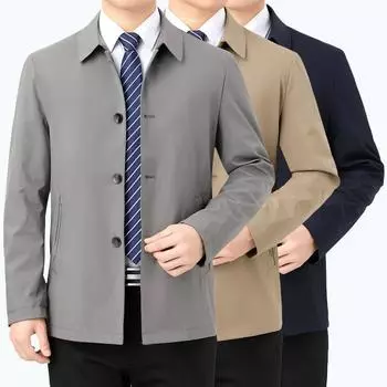 Lapel business casual jacket men s coat spring and autumn new middle-aged dad s top 170