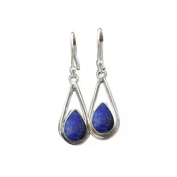 Lapis lazuli Gemstone Earring, Solid 925 Sterling Silver Earring, Birthstone Earring, Gift For her, Designer Earring, handmade Earring