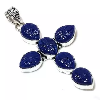 Lapis Lazuli Gemstone Handmade 925 Sterling Silver Jewelry Pendant 3.07 J5l76
