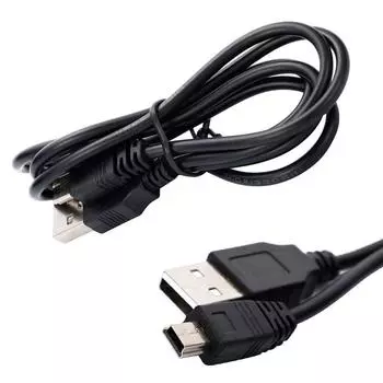 Laptop 1m MINI 5 Pin USB 2.0 for MP3 GPS Data Cables Charging Cord USB To MINI 5Pin Male Jack чёрный