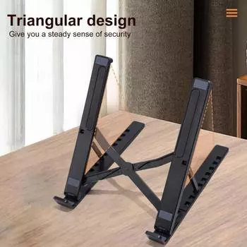 Laptop Stand Portable Notebook Holder Strong Load-bearing Height Adjustable Foldable Design Notebook Mount A чёрный