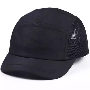 Laquest Кепка с коротким козырьком, сетчатая, мужская, сетка, 5-панельная, легкая, быстросохнущая (Черный, поля 4,2 см)