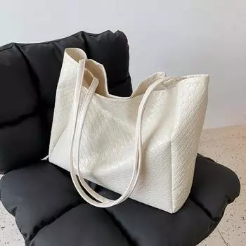 Large Bag Women S Soft Leather Shoulder Bag Fashionable Large-Capacity Handbag Simple Women S Bag Student Schoolbag Women