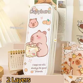 Large Capacity 3D Capybara Pen Case Waterproof Pencil Pouch Capybara Stationery Box Student Style3
