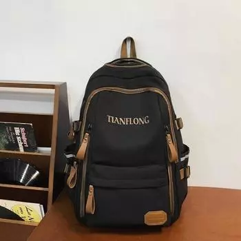 Large capacity backpack, men s and women s niche design sense school bag, high school student, college student computer backpack, trend bag чёрный