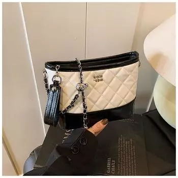 Large-capacity bag women s spring and summer new shoulder crossbody diamond chain women s bag versatile simple stray bag белый