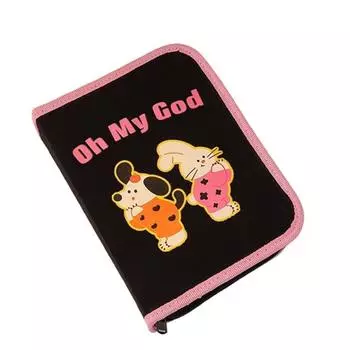 Large Capacity Book Shape Pencil Case Creative Animal Pencil Pouch Office Supplies чёрный