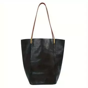 Large-capacity Casual Genuine Leather Women s Handbag High-quality Ladies Tote Bag чёрный