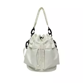 Large Capacity Drawstring Fitness Bag Korean Style Bucket Bag Swimming Nylon Crossbody Bag Women