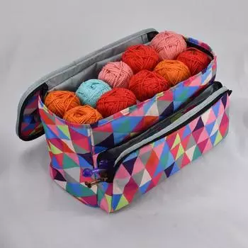 Large Capacity Eye-catching Crochet Storage Bag Oxford Cloth Beautiful Camouflage Pattern Needlework Bag for Home 3