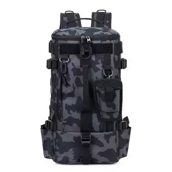 Large Capacity Fishing Gear Backpack Multi-compartment Storage Box with Rod Holder, Suitable for Hiking and Camping, Fishing Gear Bag, Sports Backpack камуфляжный