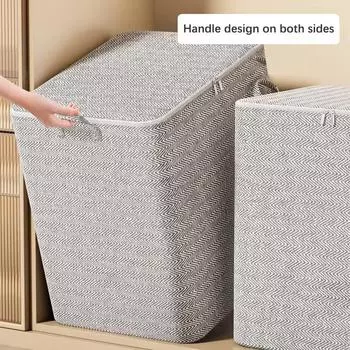 Large Capacity Foldable With Zipper Storage Bag Non-woven Closet Wardrobe Organizer Can Be Used For Quilt Clothing, Toys