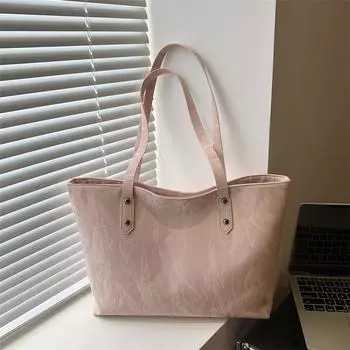 Large-capacity handbag bag women s 2024 new fashionable and foreign shoulder bag trendy and beautiful leisure commuter tote bag чёрный