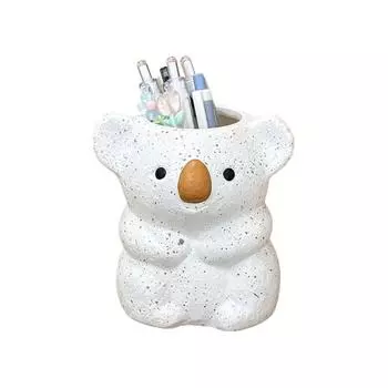 Large Capacity Koala Pen Holder Plastic Makeup Brush Cylinder Koala Storage Box Dormitory Koala