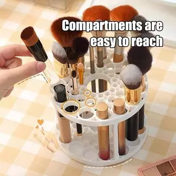 Large Capacity Makeup Brush Storage Bucket, Multi-Functional Cosmetics Display Rack, Eyebrow Pencil, Eyeliner, Lipstick Storage белый