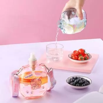 Large Capacity Mug With Cup Strap Portable Summer Outdoor Tumbler Sport Spray Kettle Cute Fitness Jug 420/580/830ml Water Bottle Without Sticker