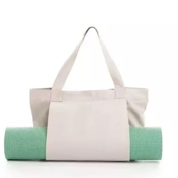 Large Capacity Multifunctional Yoga Bag Foldable Pilates Mat Case Yoga Mat Carry Bag Tourism бежевый