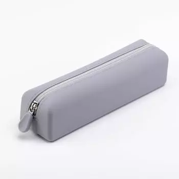 Large Capacity Pen Bag Silicone Cosmetics Storage Bag Portable Pencil Case School Supplies серый
