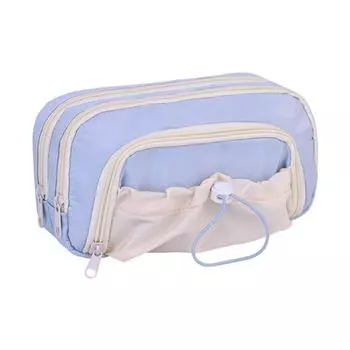 Large Capacity Pen Storage Bag Simplicity Pen Organizer Zipper Pencil Pouch School Office фиолетовый