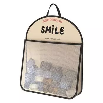 Large Capacity Storage Mesh Bag Reusable Kitchen Hanging Bag Multi-Purpose Toys Storage Holder Smile