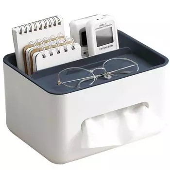 Large-Capacity Tissue Box Multifunctional Napkin Holder New Sundries Container Office синий